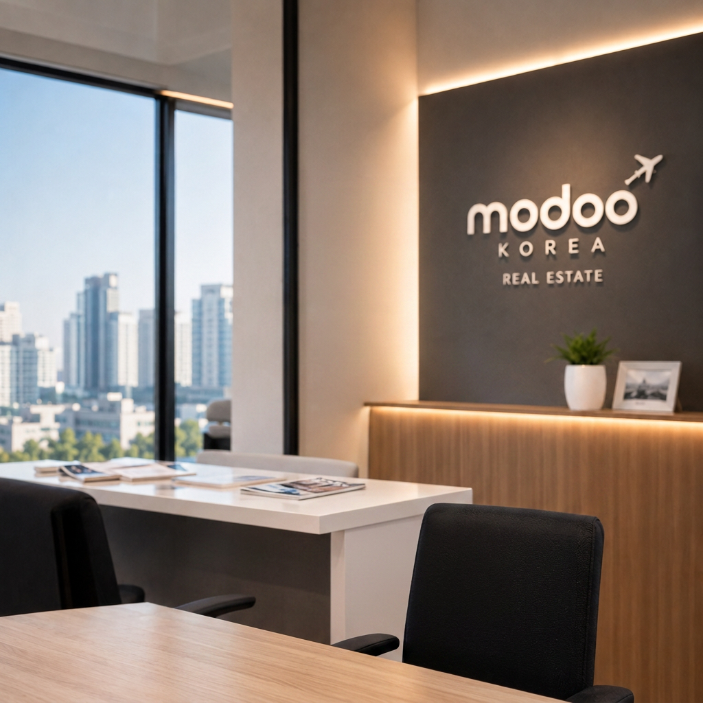 Modoo Korea office interior — licensed real estate office in Pyeongtaek